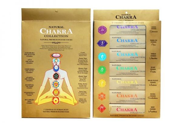 Аромапалочки натуральные пыльцевые  Чакральная коллекция Natural Chakra Collection set набор 7 пачек