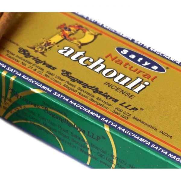 Аромапалочки пыльцевые  натуральные Пачули Satya Natural Patchouli (плоская пачка)