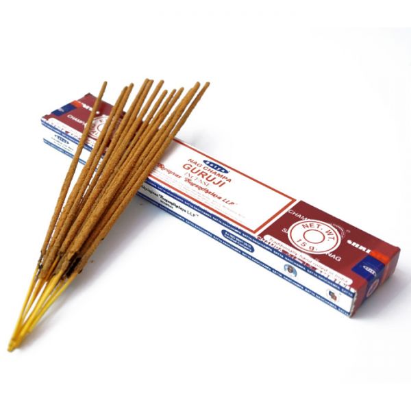Ароматичні палички пилкові натуральні Сатья Гуруджі SATYA GURUJI (ПЛОСКА ПАЧКА)