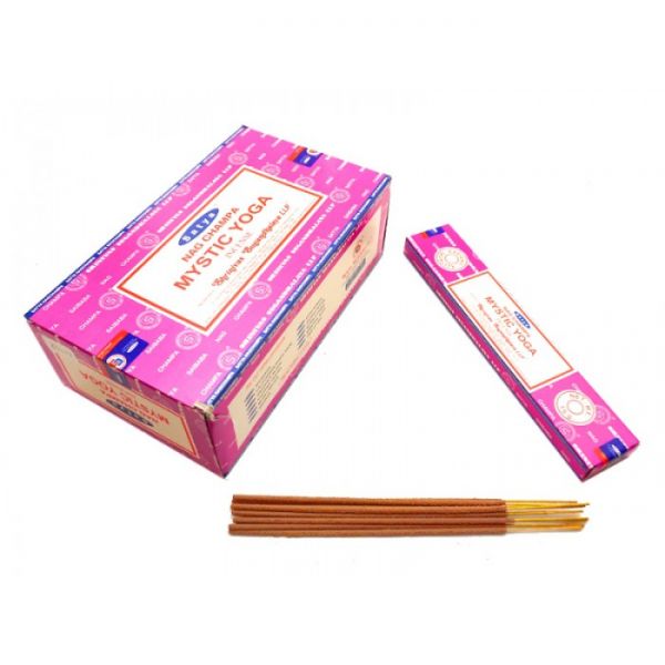 Ароматичні палички пилкові натуральні Сатья Містик Йога SATYA MYSTIC YOGA (ПЛОСКА ПАЧКА)