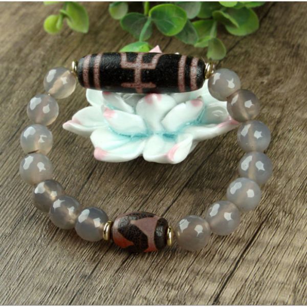 Браслет ДИ Большой Человек серый агат