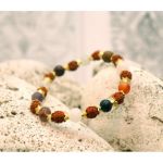 Браслет Рудракша + латунь + Навратна 20 намистин