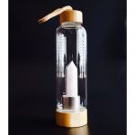 Бутылка для воды с кристаллом 550 мл. Розовый кварц