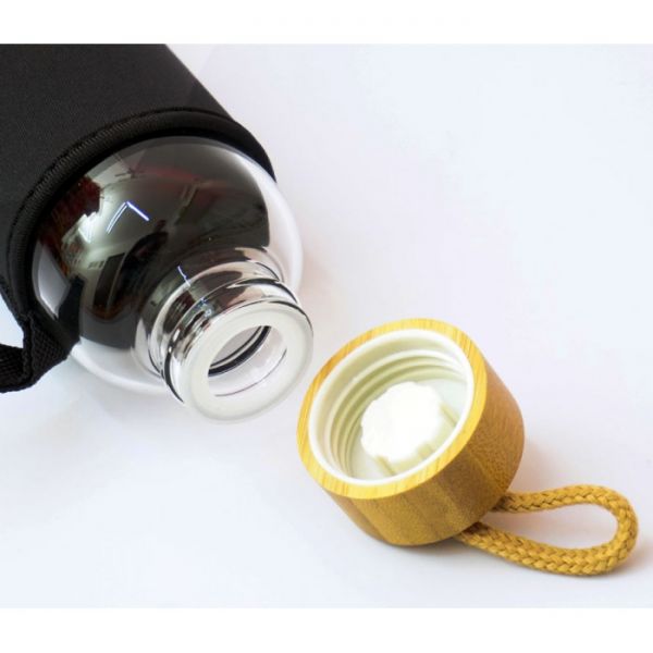 Бутылка для воды с кристаллом 550 мл. Розовый кварц