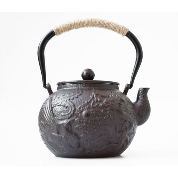 Чайник чугунный Тэцубин с ситом Дракон Феникс 1200мл