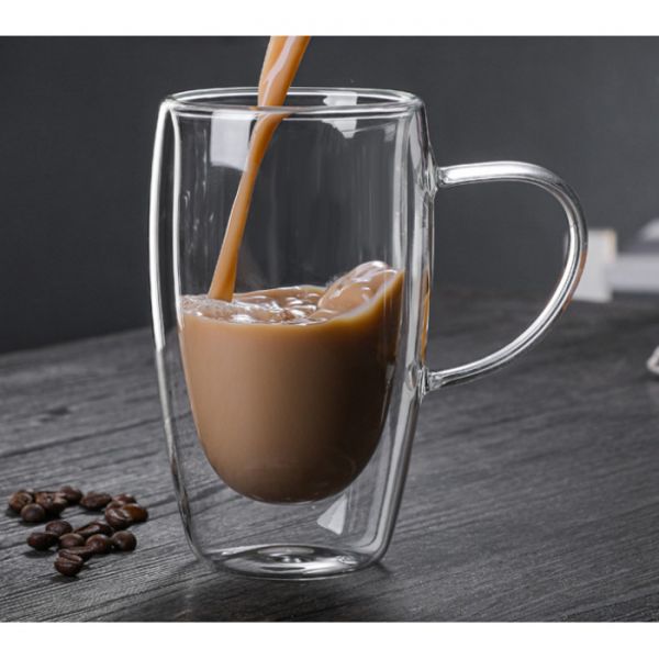 Чашка подвійне скло Овал 420мл