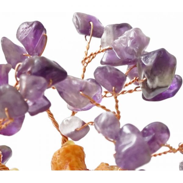 Дерево Щастя з каменями АМЕТИСТ 16 см