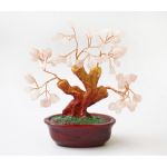 Дерево Счастья  с камнями РОЗОВЫЙ КВАРЦ 14 см