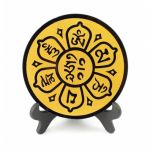 Гармонизатор обсидиан с символикой лотос