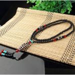 Колье Бело-коричневая ДЗИ 9 глаз