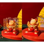 Манеки Неко из Улоу на солнечной батарейке Желтый