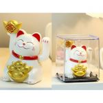 Манеки Неко на солнечной батарейке Белый 3