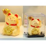 Манеки Неко на солнечной батарейке Желтый 2