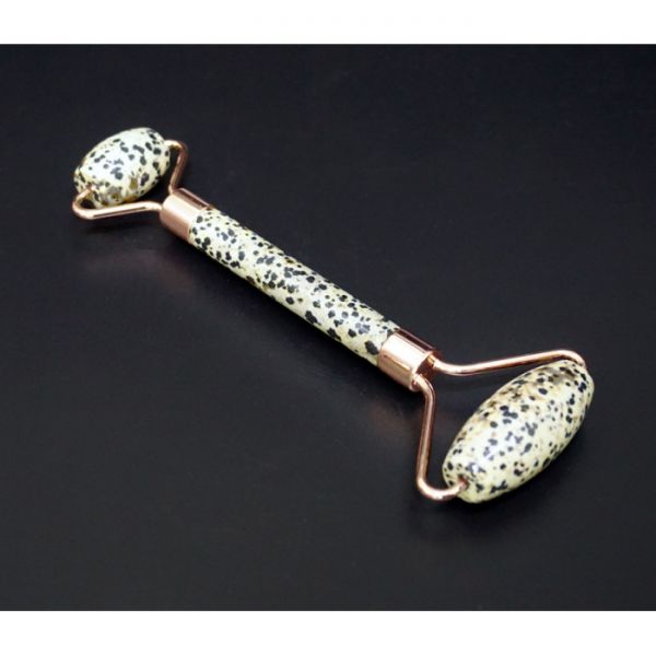 Масажер роликовий подвійний кам'яний гладкий Моховий Агат