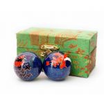 Массажные шары Баодинга Дракон Феникс синие №2