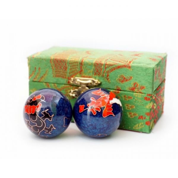 Масажні кулі Баодінга Дракон Фенікс сині №2