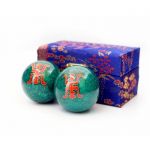 Массажные шары Баодинга  Двойная удача зелёные