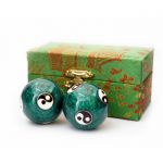 Массажные шары Баодинга  Инь Ян зелёные