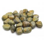 Набор РУН для гадания из натуральных камней в мешочке Зелёная Яшма