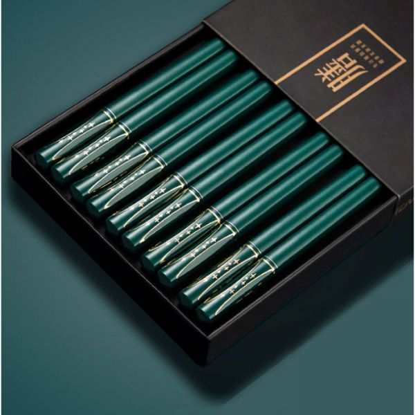 Палички для їжі U.SEMO набір 10 пар Зелені зорі Пластик