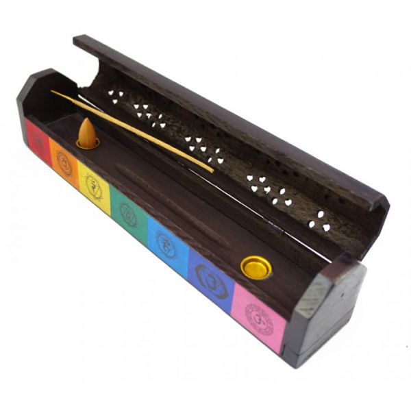 Підставка під аромапалочки шкатулка з дерева манго "7 ЧАКР" №3