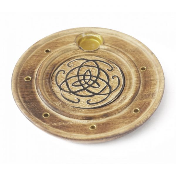 Підставка під аромапалички і конуси з дерева манго Тарілка Трікветр