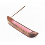 Подставка под аромапалочки из дерева манго ЛОДКА Розовая