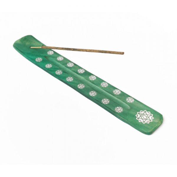 Підставка під аромапалички з дерева манго Лижа Чакра Зелена