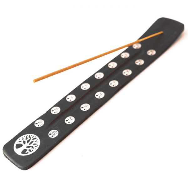 Підставка під аромапалички з дерева Манго ЛИЖА Чорна Дерево життя