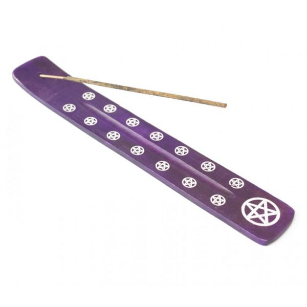Підставка під аромапалички з дерева манго Лижа Фіолетова Пентакль