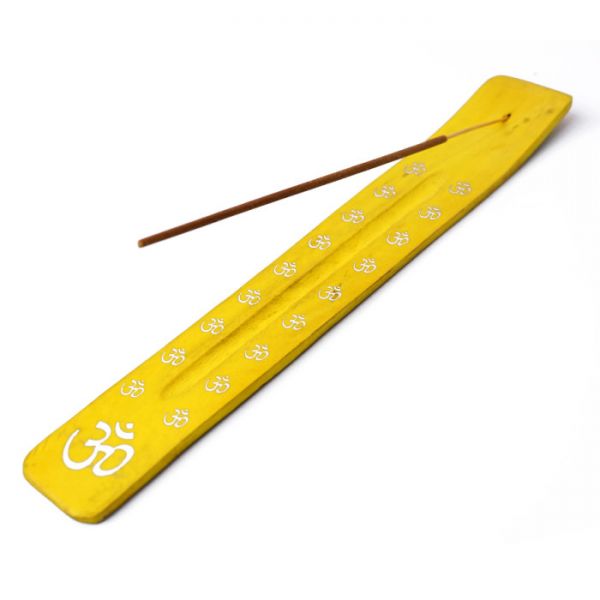 Підставка під аромапалички з дерева манго ЛИЖА ОМ Жовта