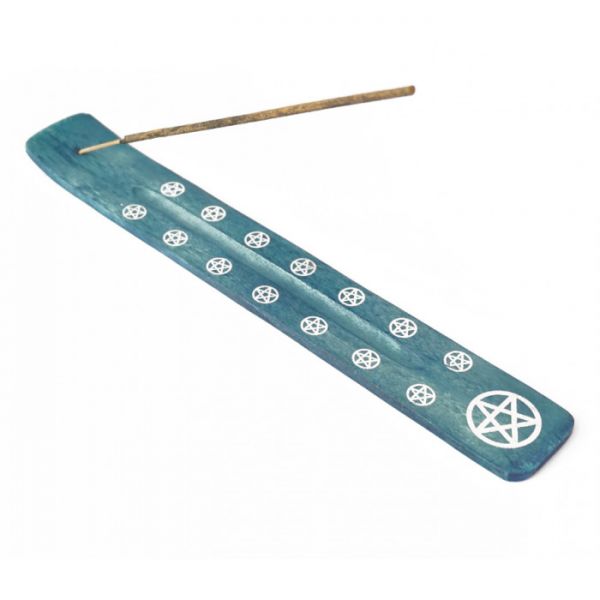 Підставка під аромапалички з дерева манго Лижа Синя Пентакль