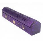 Подставка под аромапалочки из дерева манго Шкатулка Фиолетовая