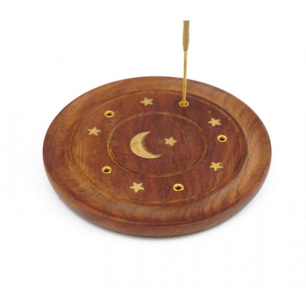 Підставка під ароматичні палички з червоного дерева "ТАРІЛКА" МІСЯЦЬ