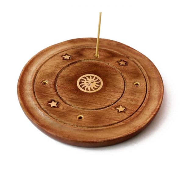 Підставка під ароматичні палички з червоного дерева "ТАРІЛКА" СОНЦЕ