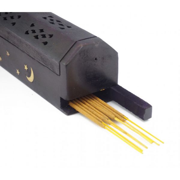 Підставка під аромапалички з дерева манго Шкатулка Чорна 