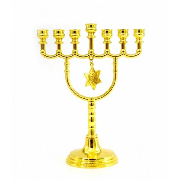 Свічник Менора Зірка Давида латунний на 7 свічок