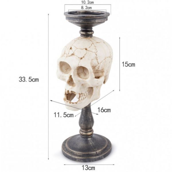 Свічник на 1 свічку "Череп" полістоун