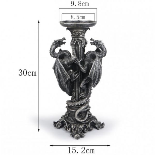 Свічник на 1 свічку "Два дракони" полістоун