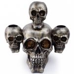 Свічник на 3 свічки "Черепа" полістоун
