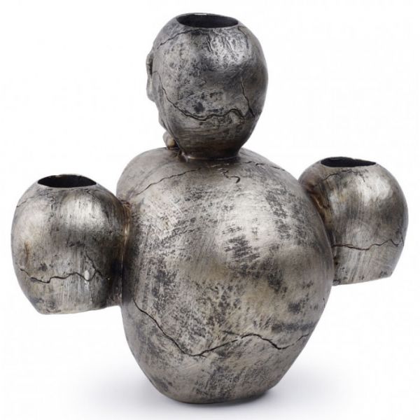 Свічник на 3 свічки "Черепа" полістоун