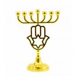 Свічник Менора Хамса латунний на 7 свічок