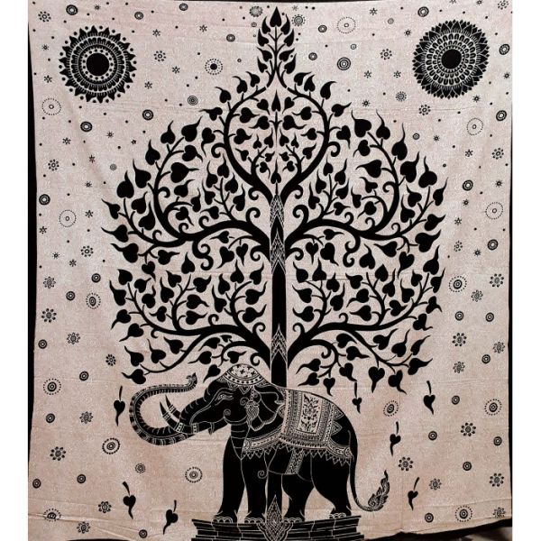 Покрывало двухспальное Слон дерево жизни