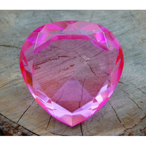 Серце кольорове скло, Рожеве