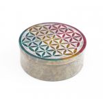 Шкатулка кам'яна кругла "Квітка життя"