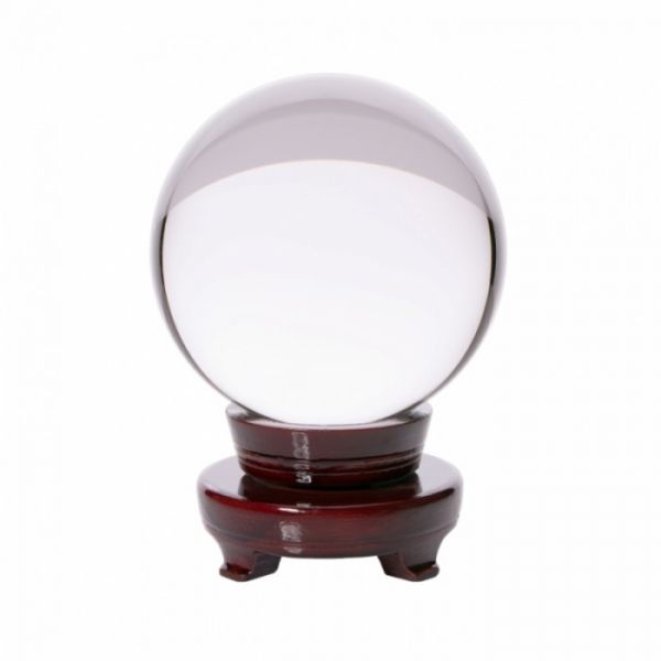 Шар "кришталевий" настільний на дерев'яній підставці 10 см.