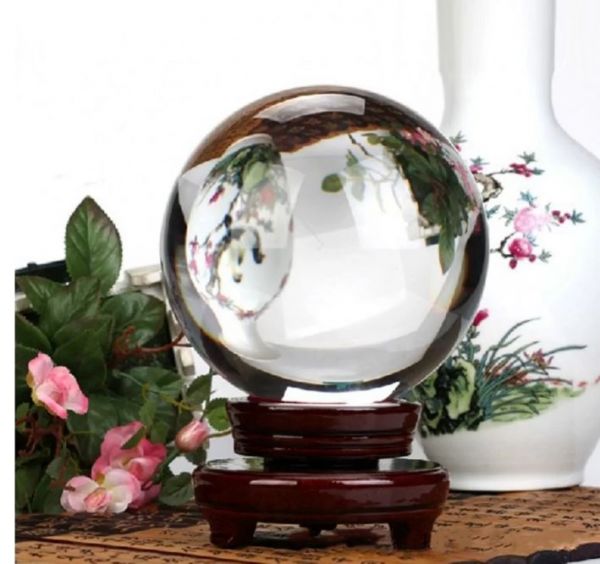 Шар "кришталевий" настільний на дерев'яній підставці 10 см.