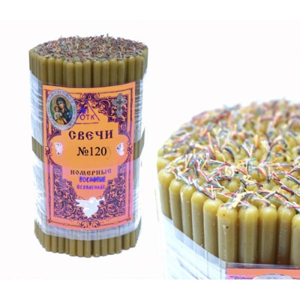 Свічки воскові церковні пучок 1 кг (300 шт) Натуральний колір №120