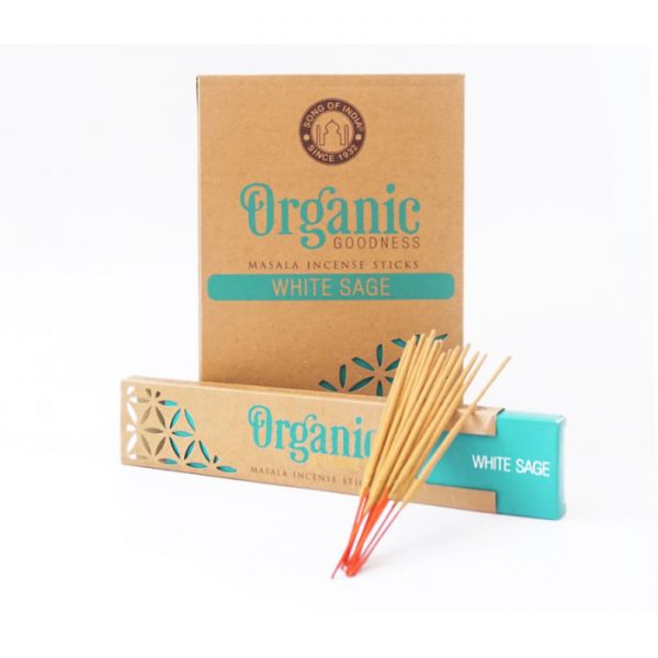 Аромапалочки пыльцевые натуральные Белый Шалфей ORGANIC GOODNESS MASALA WHITE SAGE 15 гр