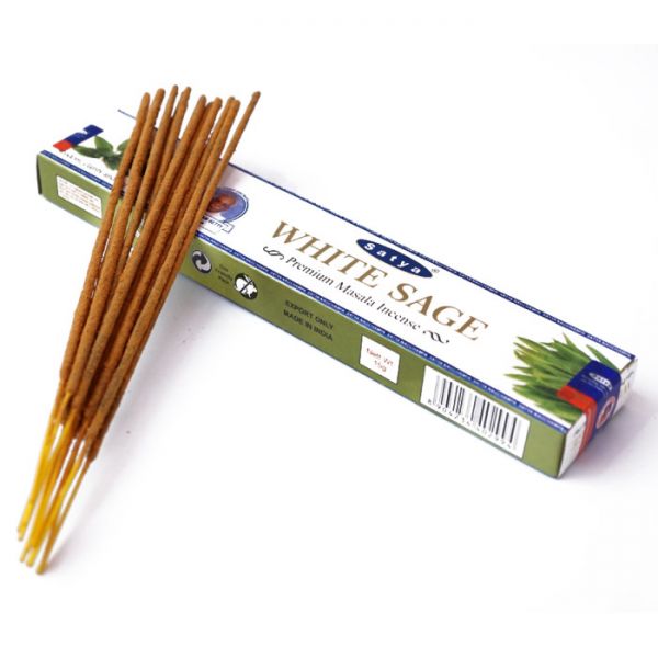 Аромапалочки пыльцевые  натуральные Белый Шалфей Satya Premium White Sage (плоская пачка)